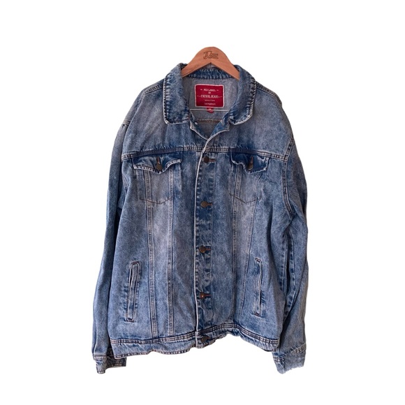 Red Label by Patrol Jeans stonewashed look jean jacket 2XL - Picture 1 of 8